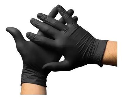 Imagem de Luva Descartável Nitrílica Sem Pó Preta P Com Alta Resistência 100un Descarpack
