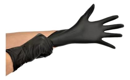 Imagem de Luva Descartável Nitrílica Sem Pó Preta P Com Alta Resistência 100un Descarpack