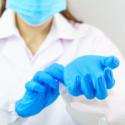 Imagem de Luva Descartável Nitrilo Azul "GG" Sem Pó Caixa com 100 Unidades Medix