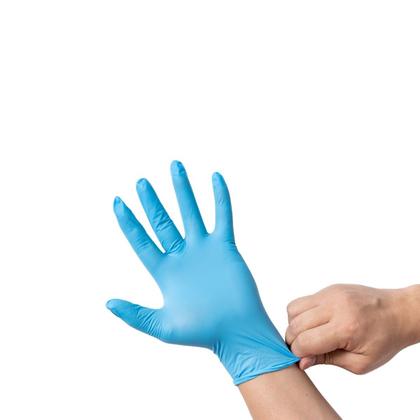 Imagem de Luva Descartável Nitrilo Azul "M" Sem Pó Caixa com 100 Unidades Medix