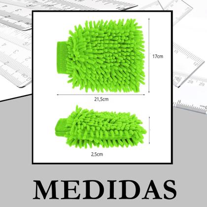 Imagem de Luva Dupla Face Lavagem e Limpeza Automotiva Macia Microfibra Anti Risco