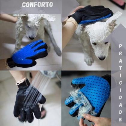 Imagem de Luva Escova Removedora De Pelos Pets - Profissional E Macia