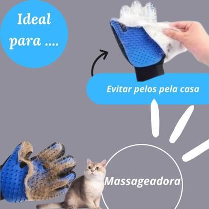 Imagem de Luva Escova Removedora De Pelos Pets - Profissional E Macia