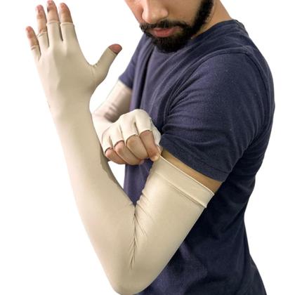 Imagem de Luva Extra Longa com Proteção Solar máxima Uv50+ Dermatológica