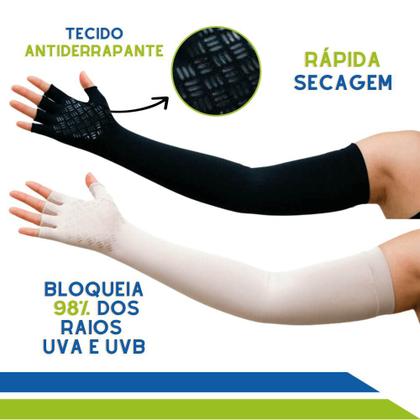 Imagem de Luva Extra Longa de Proteção Solar FPU50+  Antiderrapante- Par - Flambé - Cód. LV-012
