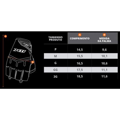 Imagem de Luva FIT X Meio Dedo X11 Unissex Motociclista Moto Ciclista Bike Proteção