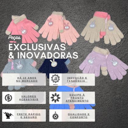Imagem de Luva flanelada frio infantil unissex menina menino