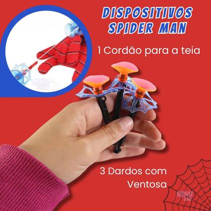 Imagem de Luva Homem Aranha Brinquedo Infantil Lançador e Dispara Dardos Lança Teia Ventosa