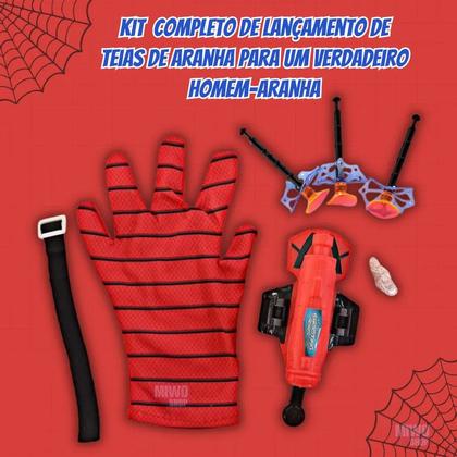 Imagem de Luva Homem Aranha Brinquedo Infantil Lançador e Dispara Dardos Lança Teia Ventosa