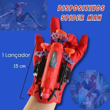 Imagem de Luva Homem Aranha Brinquedo Infantil Lançador e Dispara Dardos Lança Teia Ventosa