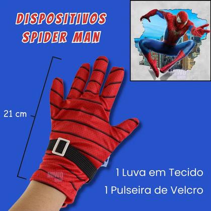 Imagem de Luva Homem Aranha Brinquedo Infantil Lançador e Dispara Dardos Lança Teia Ventosa