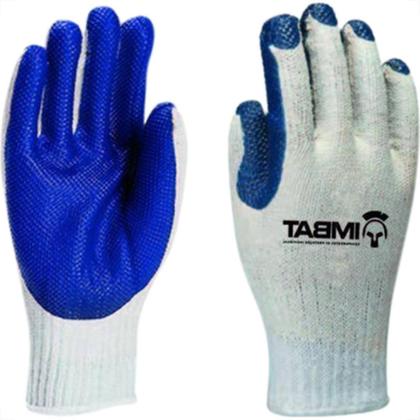 Imagem de Luva Imbat Tricotada Banho Vulcan Azul 10 - Kit C/12 Unidades