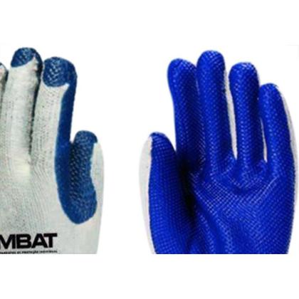 Imagem de Luva Imbat Tricotada Banho Vulcan Azul 10 - Kit C/12 Unidades