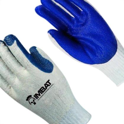 Imagem de Luva Imbat Tricotada Banho Vulcan Azul 10 - Kit C/12 Unidades