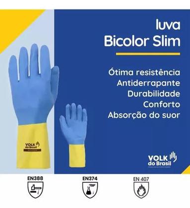 Imagem de Luva Latex E Neoprene Bicolor Proteção Quimica Limpeza