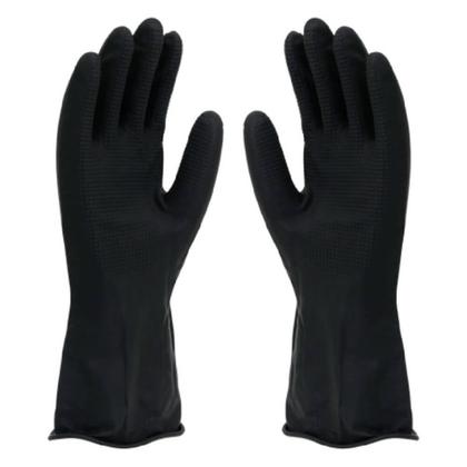 Imagem de Luva Latex Forrada Preta Tam M Imbat