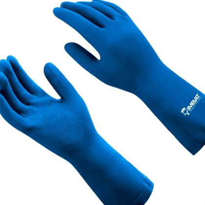 Imagem de Luva Latex Imbat Forrada Azul 10