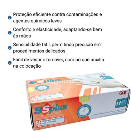 Imagem de Luva latex "pp" com pó c/100 - ssplus