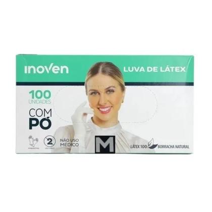 Imagem de Luva Látex Procedimentos Com Pó Inoven Tamanho M Com Pó Sim Cor Branco Unidades Por Embalagem 100