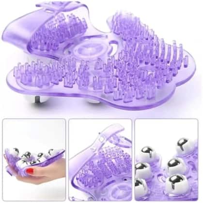 Imagem de Luva Massageadora Corporal com 9 Esferas Giratórias 360  Modeladora, Relaxante e Estética
