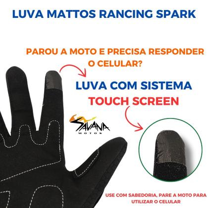 Imagem de Luva mattos racing spark azul impermeável frio touch screen