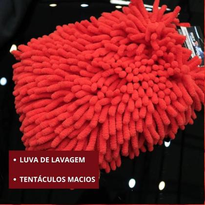 Imagem de Luva microfibra 2 em 1 lavagem automotiva limpa inseto - sgt