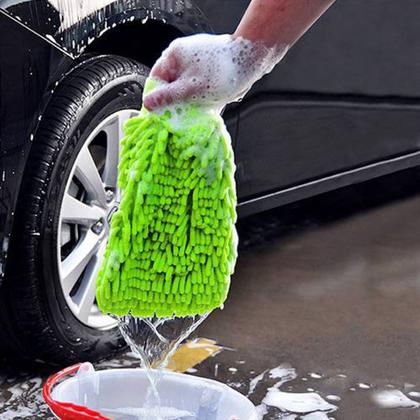 Imagem de Luva microfibra luxcar para limpeza externa automotiva