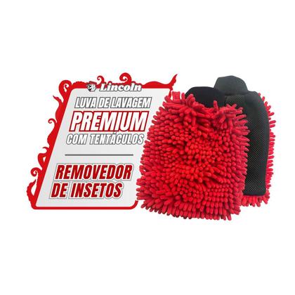 Imagem de Luva Microfibra Tentáculos + Remove Insetos Vermelha Lincoln