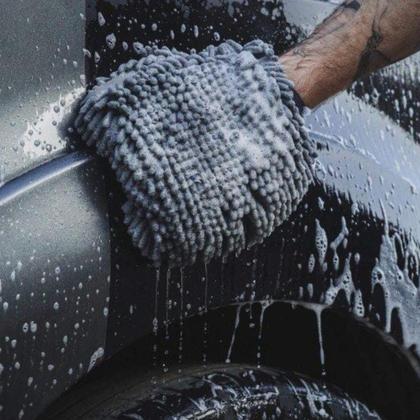 Imagem de Luva Microfibra Vonixx Dupla Ação para Lavar Carros  Sem Riscos na Pintura Shampoo Concentrado Neutro Vfloc