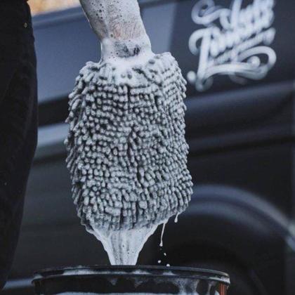 Imagem de Luva Microfibra Vonixx Dupla Ação para Lavar Carros  Sem Riscos na Pintura Shampoo Concentrado Neutro Vfloc