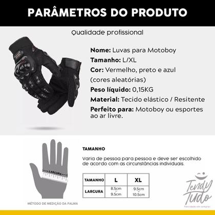 Imagem de Luva Motoqueiro Motociclista Motoboy Motocross Reforçada