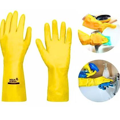 Imagem de Luva Multiuso Flocada Látex Amarela Bompack M