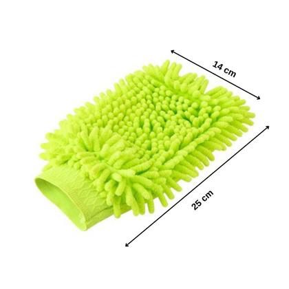 Imagem de Luva Multiuso Limpeza Chenille Poliéster Lavagem Automotiva