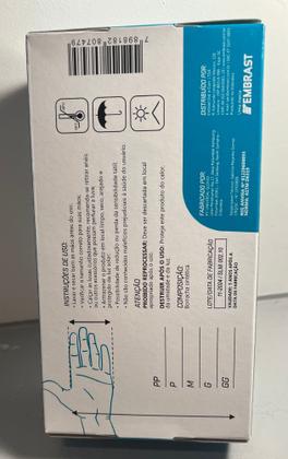 Imagem de Luva nitrilica azul sem po soft+ais pp contra agentes biológicos, não estéril/ microtexturizada,