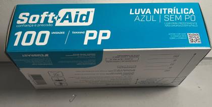 Imagem de Luva nitrilica azul sem po soft+ais pp contra agentes biológicos, não estéril/ microtexturizada,