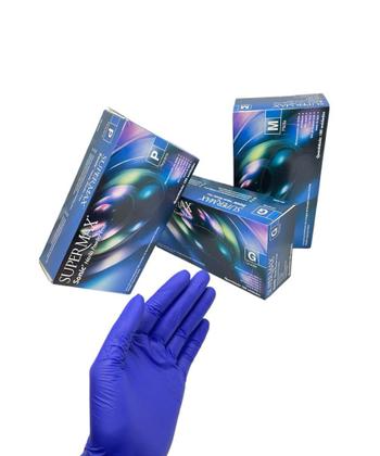 Imagem de Luva Nitrílica Azul Sonic Procedimento Não Cirúrgico S/Pó - C/100UN - SUPERMAX