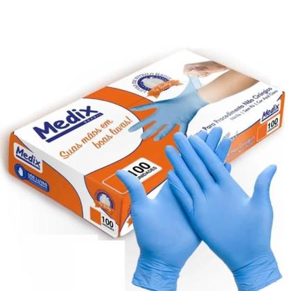 Imagem de Luva Nitrílica de Procedimento Azul G Sem Pó 100 Unidades Medix