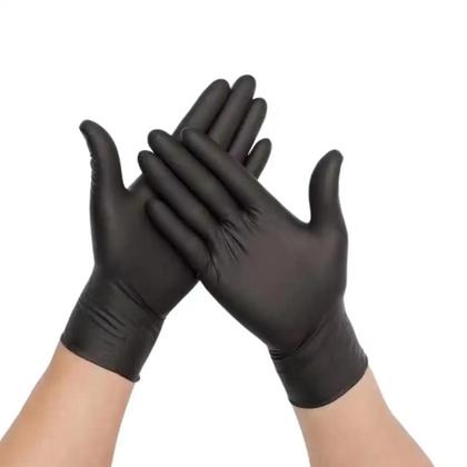 Imagem de Luva Nitrílica Descartável Preta G com 100un Sem Pó Medix