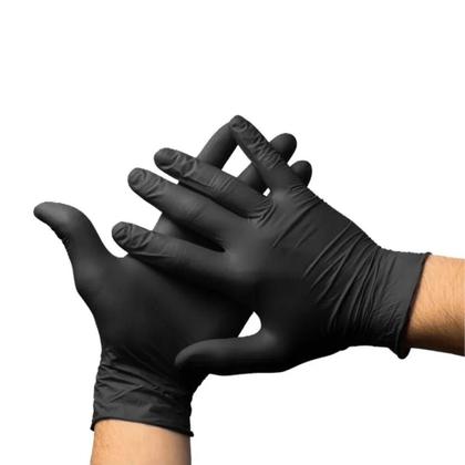 Imagem de Luva Nitrílica Descartável Preta "M" c/ 100un Sem Pó Talge