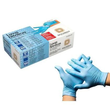 Imagem de Luva Nitrilica Procedimento Azul s/ Pó Descarpack (Tam M)