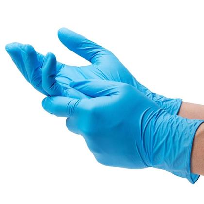 Imagem de Luva Nitrílica sem pó caixa C/100 unidades P azul Nobre