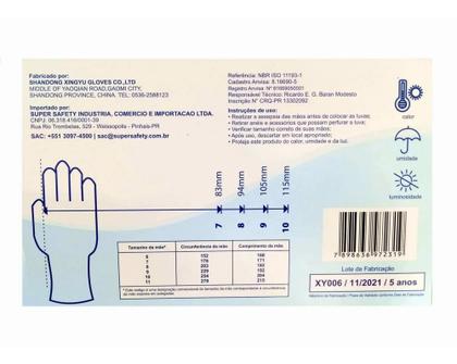 Imagem de Luva Nitrilica Super Safety Azul Para Procedimento Caixa Com 100 Unidades