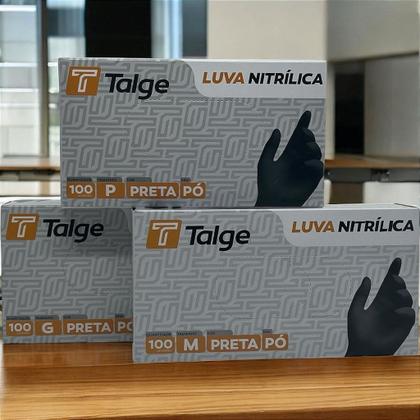 Imagem de Luva nitrílica talge tamanho ( m ) s/ pó preta caixa c/ 100 unid-