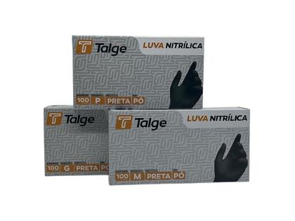 Imagem de Luva nitrílica talge tamanho ( m ) s/ pó preta caixa c/ 100 unid-