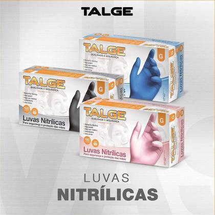 Imagem de Luva nitrílica talge tamanho ( m ) s/ pó preta caixa c/ 100 unid-