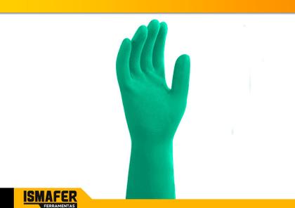 Imagem de Luva Nitrílica Verde C/forro Limpeza E Produtos Químicos