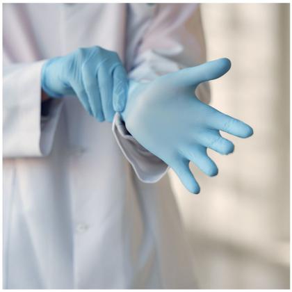 Imagem de Luva nitrilo azul "g" sem pó c/100 - descarpack