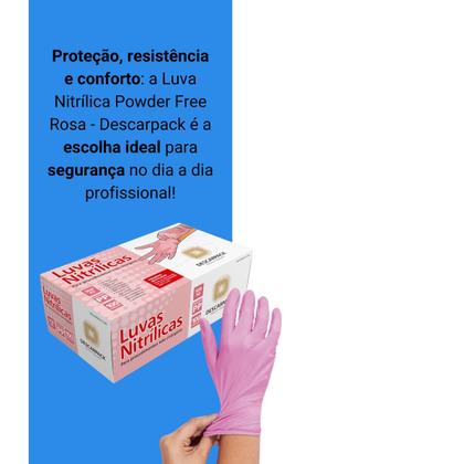 Imagem de Luva nitrilo rosa "pp" sem pó c/100 - descarpack