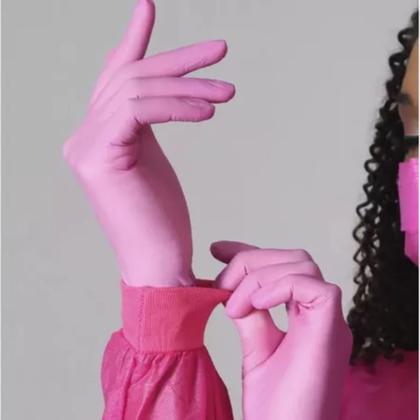 Imagem de Luva nitrilo rosa "pp" sem pó c/100 - descarpack
