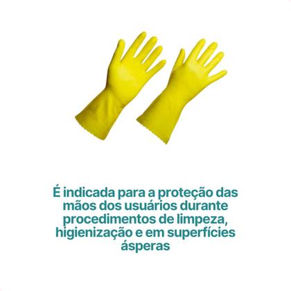 Imagem de Luva para limpeza amarela m (latex) / flexivel e descartável